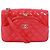 Bolsa de ombro Chanel acolchoada com corrente Rosa