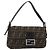 FENDI Zucca Canvas Mamma Baguette Borsa a Spalla Marrone Argento Auth yk20687SAM