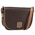 Céline CELINE Bolsa de Ombro Macadam em PVC e Couro Marrom com Detalhes Dourados Auth ep15274