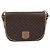 Céline CELINE Bolsa de Ombro Macadam em PVC e Couro Marrom com Detalhes Dourados Auth ep15274 - vista 2