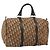 Borsa Boston Christian Dior Trotter Canvas Beige Oro Auth 192191 D'oro