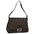 FENDI Zucca Canvas Mamma Baguette Shoulder Bag Black Brown Auth BA14103V Marrone Nero