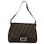 FENDI Zucca Canvas Mamma Baguette Shoulder Bag Black Brown Auth BA14103V Marrone Nero - vista 2
