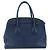 Prada Cuir Frame Double Zip Tote in pelle Saffiano Large Blu - vista 2
