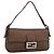 Borsa a tracolla FENDI Celeria Mamma Baguette in pelle marrone argento Auth yk20699SAM