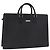 Borsa Business BURBERRY in pelle nera con dettagli argento Auth ep15311 Nero