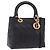 Bolsa Christian Dior Lady Dior Canage de couro 2way Preto Ouro Auth ep15594V Dourado