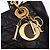 Bolsa Christian Dior Lady Dior Canage de couro 2way Preto Ouro Auth ep15594V Dourado - vista 16