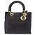 Bolsa Christian Dior Lady Dior Canage de couro 2way Preto Ouro Auth ep15594V Dourado - vista 2