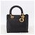 Bolsa Christian Dior Lady Dior Canage de couro 2way Preto Ouro Auth ep15594V Dourado - vista 26