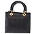 Bolsa Christian Dior Lady Dior Canage de couro 2way Preto Ouro Auth ep15594V Dourado - vista 3