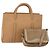 Borsa a Spalla Christian Dior Pelle Suede 2 Set Beige Auth 192891