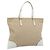PRADA Tote Bag Canvas Beige Silber Auth BA14115