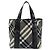 Borsa Tote BURBERRY Nova Check in nylon nero argento Auth ep15157 - vista 2
