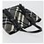 Borsa Tote BURBERRY Nova Check in nylon nero argento Auth ep15157 - vista 6
