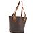 Edge Céline Borsa Tote CELINE Macadam Canvas PVC Pelle Marrone Oro Auth 194037 D'oro