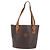 Edge Céline Borsa Tote CELINE Macadam Canvas PVC Pelle Marrone Oro Auth 194037 D'oro - vista 2