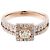 Autre Marque Unsignierter 18k ROSA GOLD Ring mit Diamanten, Größe 52 EU Weiß