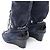 Chanel Wildleder x Lack Stiefel Lang Schwarz x Navy G27002, Größe 37 EU Marineblau - Ansicht 11