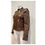 Tom Ford Brown Crocodile Embossed Leather Biker Jacket - view 3