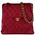 Borsa a tracolla Chanel in pelle di vitello martellata rossa Rosso
