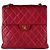 Borsa a tracolla Chanel in pelle di vitello martellata rossa Rosso - vista 3