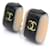 Orecchini a clip Chanel Coco Mark Nero Beige D'oro  - vista 3
