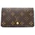 Cartera de doble pliegue Louis Vuitton Monogram marrón Castaño