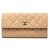 Chanel Coco Mark Matelassé Long Wallet Beige