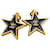 Orecchini Chanel Coco Mark Star Motif Nero D'oro