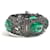 Bracciale rigido Gucci verde e argento - vista 4