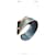 Hermès Blue Leather Cuff Bracelet with Silver Hardware  - view 2