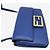 Fendi Borsa a tracolla in pelle Blue Duo Baguette - vista 6