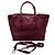 Prada Bolsa satchel de couro de vitelo glacê borgonha com dois bolsos Bordeaux