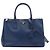 Prada Borsa 2way in pelle Saffiano Lux blu
