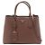 Prada Bolsa tote de couro Saffiano marrom