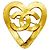 Spilla Chanel con motivo a cuore placcata in oro D'oro