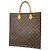 Louis Vuitton Monogram Sac Plat Tote Bag Brown