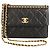 Timeless Borsa a tracolla Chanel Coco Mark Matelassé Caviar Skin Small Flap Chain Nero