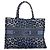 Borsa tote Christian Dior stampa leopardata blu