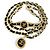 Timeless Chanel Vintage Coco Mark Clover Lederkettengürtel Schwarz Golden