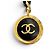 Timeless Chanel Vintage Coco Mark Clover Lederkettengürtel Schwarz Golden - Ansicht 4