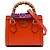 Borsa Diana in pelle di vitello Bamboo piccola arancione Gucci