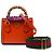 Borsa Diana in pelle di vitello Bamboo piccola arancione Gucci - vista 7