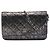 Chanel Gray CC gesteppte Metallic-Stoff Wallet On Chain Braun Anthrazitgrau