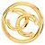 Broche redonda Chanel Gold CC bañada en oro Dorado