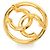 Broche redonda Chanel Gold CC bañada en oro Dorado - vista 2