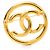Broche redonda Chanel Gold CC bañada en oro Dorado - vista 4