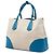 Prada Borsa Double in Tela Beige Medium con Bordi in Pelle Saffiano - vista 2