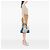 Prada Borsa Double in Tela Beige Medium con Bordi in Pelle Saffiano - vista 5